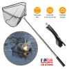 Foldable Fish Landing Net Collapsible Handle Fishing Net with 38.6in-67in Aluminum Alloy Telescopic Pole for Kayak Fly Catfish Bass Crab Trout Fishing