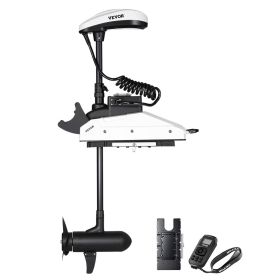 VEVOR Electric Trolling Motor, 55lbs Thrust with GPS, 10-Speed Bow Mounted Saltwater Outboard Boat Motor with Remote Control & LCD Battery Indica