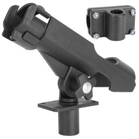 Boat Fishing Pole Rod Holder 360° Rotatable Kayak Side Rail Mount Adjustable Folding Rod Holder w/ Large Clamp (size: 2 PCS)