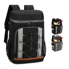 Cooler Backpack 36 Can Leakproof Insulated Cooler Backpack with 25L/6.6Gal for Picnic Camping Beach Hiking Fishing Travel (Color: Black)