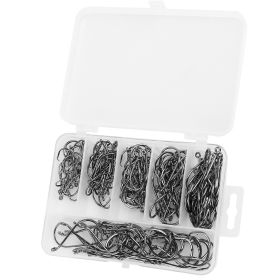 160Pcs Offset Fishing Hooks Kit Stainless Steel Sharp Fishing Hooks Octopus Circle Hooks Size #01-5/0 w/ Storage Box (Option: 2984)
